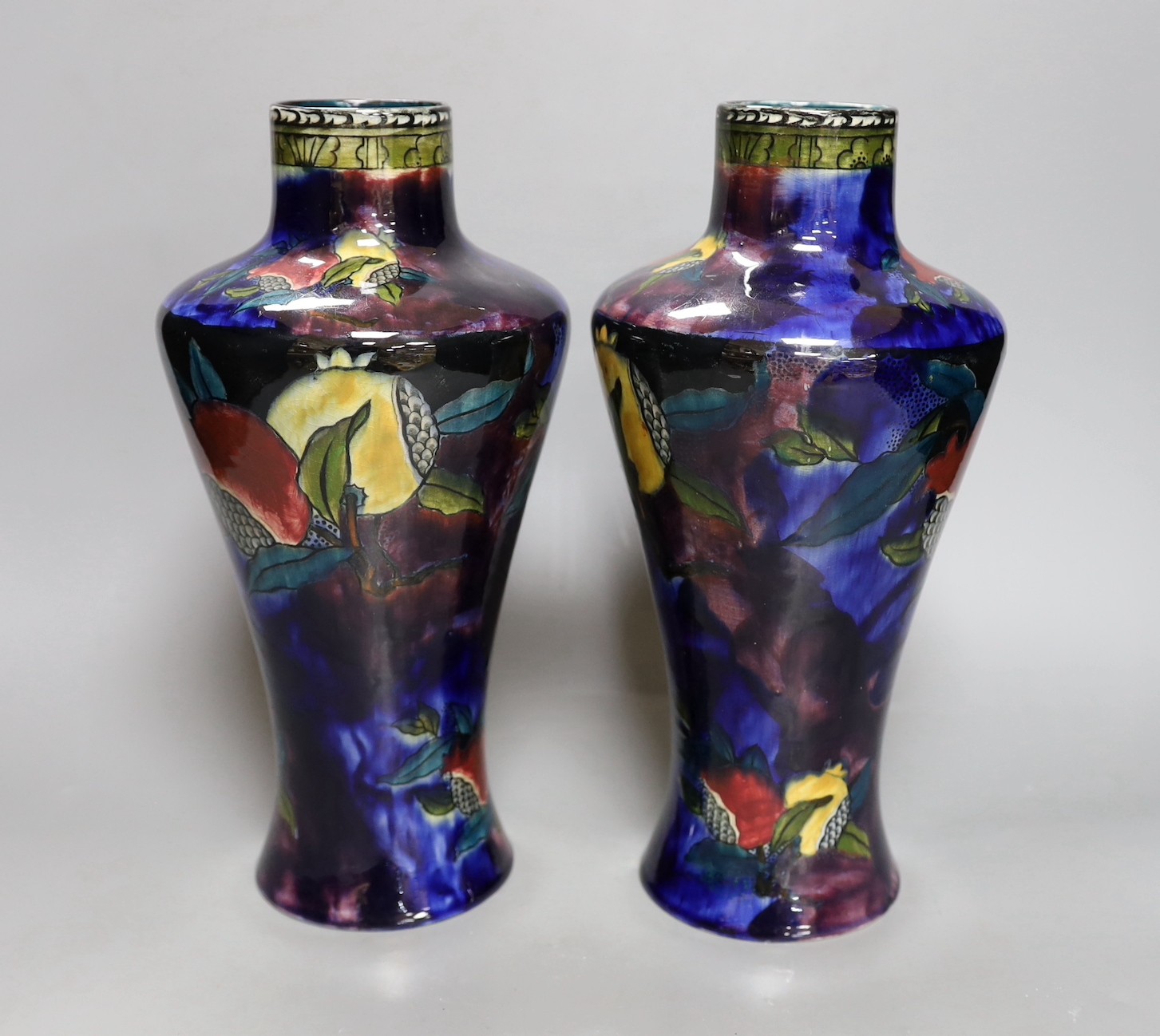 A pair of S. Hancock & Sons Rubens Ware vases, 29cm